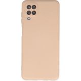 Happycase Samsung Galaxy A12 Kılıf Nano Içi Kadife Silikon - Pudra