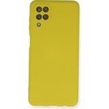 Happycase Samsung Galaxy A12 Kılıf Nano Içi Kadife Silikon - Sarı