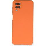 Happycase Samsung Galaxy A12 Kılıf Nano Içi Kadife Silikon - Turuncu