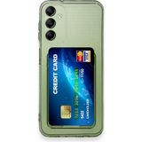 HappyCase Samsung Galaxy A25 5g Kılıf Kartlıklı Şeffaf Kart Koymalı Silikon Yumuşak Kapak Kılıf- Şeffaf
