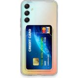 HappyCase Samsung Galaxy A34 5g Kılıf Şeffaf Kartlıklı Silikon Kılıf Kapak- Şeffaf
