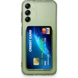 HappyCase Samsung Galaxy M15 Kılıf Kartlıklı Şeffaf Kart Koymalı Silikon Yumuşak Kapak Kılıf- Şeffaf