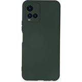 Happycase Vivo Y21 Kılıf Nano Içi Kadife Silikon - Koyu Yeşil