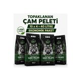 happycatlitter Topaklanan Çam Pelet Kedi Kumu 40 LİTRE ( 4 x10 ) Ekonomik Aile Seti