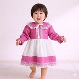 HappyKds123 Şeker Müslin Elbise - 1 - 2 Yaş - 00406 Pembe