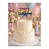 happylady Doğum Günü Pastalarınız İçin Happy Birtday Yazılı Renkli Pasta Süsü (Cake Topper)