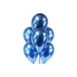 Happyland 10 Adet Krom Metalik Mavi Balon