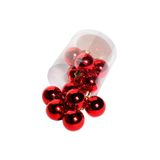 Happyland 12 Adet Yılbaşı Çam Ağacı Süsleme Cici Top Kırmızı Renk 4 Cm Parlak Mat Toplar