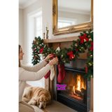 Happyland 130 cm Yılbaşı Kalın Garland Işıklı 29''Lu Süsleme Seti SüslüGarland ŞömineMerdivenEvDekor