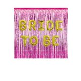 Happyland Bekarlığa Veda Partisi Bride To Be Yazılı Pembe/fuşya Konseptli Folyo Balon Seti Arka Fonl