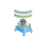 Happyland Bluey Temalı Doğum Günü Süsü Masa Örtü Bluey Tabak Bardak Banner Popcorn Box 5'li Set