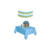 Happyland Bluey Temalı Doğum Günü Süsü Masa Örtüsü + Bluey Bingo Tabak+bardak Seti + Banner 3'lü Set