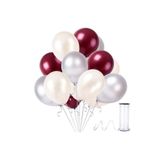 Happyland Bordo-gümüş-beyaz Metalik Sedefli Balon 30 Adet