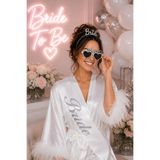 Happyland Bride To Be Gümüş Grisi Rengi Mika Taç Gözlük Beyaz Kuşak Aksesuar Seti, Gelin Partisi ve Bekarlığa Veda Partisi Aksesuarları