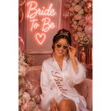Happyland Bride To Be Rose (Gül) Renk Mika Taç Gözlük Beyaz Kuşak Aksesuar Seti, Gelin Partisi ve Bekarlığa Veda Partisi Aksesuarları