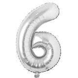 Happyland Gümüş Folyo Rakam Balon 100 Cm Helyum Uyumlu Balon 6 Rakamı