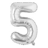 Happyland Gümüş Rengi Folyo Rakam Balon Gümüş 40 Cm Balon