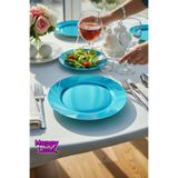 Happyland Mavi Renk MİKA TABAK 6'LI 23CM ÇAP Doğum Günü Organizasyon Piknik Tabağı