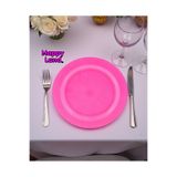 Happyland Pembe Renk MİKA TABAK 6'LI 23CM ÇAP Doğum Günü Organizasyon Piknik Tabağı