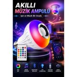 Happyland RGB Kumandalı Bluetooth'lu Hopörlörlü Led Ampül, Renk Değiştiren Kumandalı Bluetooth'lu Ledli Lamba ve Müzik Çalar