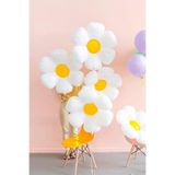 Happyland Sarı Beyaz Papatya Folyo Balon 55x60 cm 1 Adet