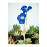 Happyland Yapay Çiçek Gelincik Dalı 1 adet Mavi Renk 60 cm Gelincik HPY-26132