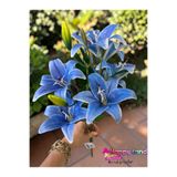 Happyland Yapay Çiçek Koyu Mavi Lilyum Demeti Tomurcuklu 9 Çiçekli 50 cm 1 Demet