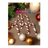 Happyland Yılbaşı Ağaç Süsü Baston Şeker 6'lı Kırmızı Beyaz Şeker Kamışı 7 CM