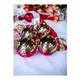 Happyland Yılbaşı Ağacı Süsleme Lüks Yılbaşı Topları Rose Gold Renk Parlak 8 cm 4 Adet Cici Top