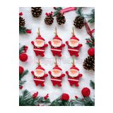 Happyland Yılbaşı Ağacı Süsü 6'lı Noel Baba Asma Süs Kırmızı Renk Çam Ağacı Süsü