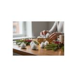 Happyland Yılbaşı Ağacı Süsü Beyaz Simli Kozalak 6'lı YıLbaşı Kozalak Süs 5 cm HPY26057