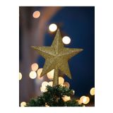 Happyland Yılbaşı Ağacı Tepe Yıldızı Gold Simli 15 cm Yıldız Tepelik Yeni Yıl Ağaç Yıldızı Süs