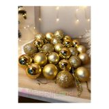 Happyland Yılbaşı Çam Ağacı Süsü 24 Adet 3 cm Gold Renk Yılbaşı Topu Seti Yılbaşı Topları