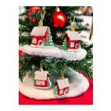 Happyland Yılbaşı Çam Ağacı Süsü 4 Adet Kırmızı Ev Şeklinde Süs 6Cm Yılbaşı Ağacı Süs Ev Yeni Yıl