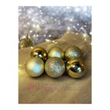 Happyland Yılbaşı Çam Ağacı Süsü Gold Yılbaşı Topu 4 Cm 6'lı Gold Yılbaşı Cici Toplar