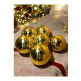 Happyland Yılbaşı Çam Ağacı Süsü Gold Yılbaşı Topu 8 Cm 6'lı Gold Yılbaşı Cici Toplar