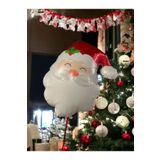 Happyland Yılbaşı Noel Baba Folyo Balonu Yılbaşı Süsleri Noel Baba Kafa Şekilli Balon 45 Cm Yeni Yıl