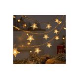 Happyland Yıldız Led Yılbaşı Dekorasyon Işığı 4Metre Animasyonlu 20Ledli Beyaz Kablo Fişli Günışığı Yıldız Led