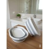 HappyLife Katlanır Çamaşır Sepeti 38 Lt - Gri - Beyaz