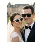 Happyline 2 Adet After Party Gözlük, Cat Eye İncili Bride Gözlük ,Çift Güneş Gözlüğü, Damat Gözlük, Gözlük