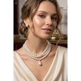 Happyline 4 Sıralı İnci Kolye , Sarmal Kolye , Tasarım Kolye, Abiye İnci Kolye, Choker Kolye, Barok Tasma Kolye, Cam İnci Kolye
