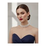 Happyline Cam İncili gümüş kaplama tasma choker kolye özel tasarım