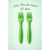 HAPPYLOOPPARTY 25 Li Lüx Yeşil Renkli Plastik Çatal Parti Doğum günü Organizasyon Parti malzemesi