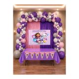 HAPPYLOOPPARTY Gabby Dallhouse Gabby'in Hayal Evi Doğum Günü Parti Kutlama & Perde Masa Balon Seti