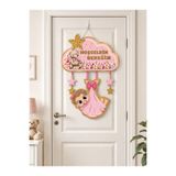 HAPPYLOOPPARTY Hoş Geldin Bebeğim Kapı Süsü Kız Bebek Hastane Odası Kapı Dekoru Pembe Ayıcıklı Bebek Kapı Süsü