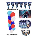 HAPPYLOOPPARTY Kaptan America Amerika 8 Kişilik Doğum Günü Parti Malzemeleri Süsleri