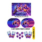 HAPPYLOOPPARTY Kpop K-Pop Demon Hunters Temalı Doğum Günü Tabak , Bardak , Afiş Seti 35x50 Cm