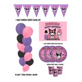 HAPPYLOOPPARTY Kuromi 8 Kişilik Doğum Günü Parti Malzemeleri Süsleri Partymix