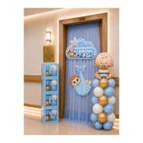 HAPPYLOOPPARTY Lacivert Mavi Hastane Odası Kapı Süsleme Seti Erkek Bebek Baby Shower Baby & Boy Kutu Seti & Tül & Balon & Folyo Bebek Konsept