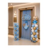 HAPPYLOOPPARTY Mavi Hastane Odası Kapı Süsleme Seti Erkek Bebek Baby Shower Baby & Boy Kutu Seti Balon Konsept